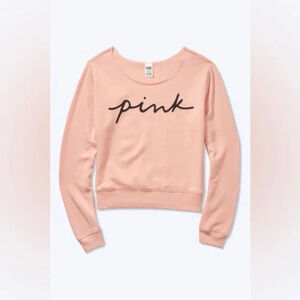 Victoria Secret Pink NWOT Peach Off The Shoulder Sweater. Size small